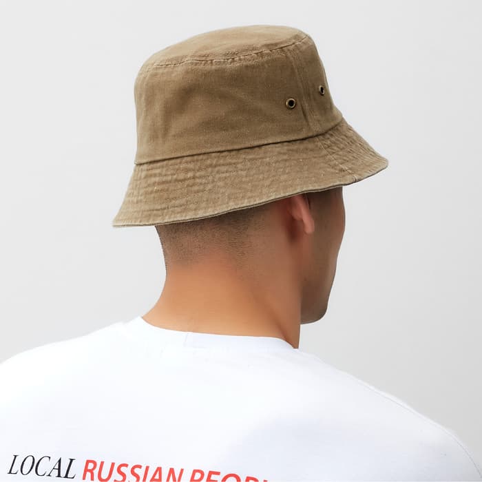 Панама однотонная унисекс MINAKU, цвет бежевый, размер 56-58, твил