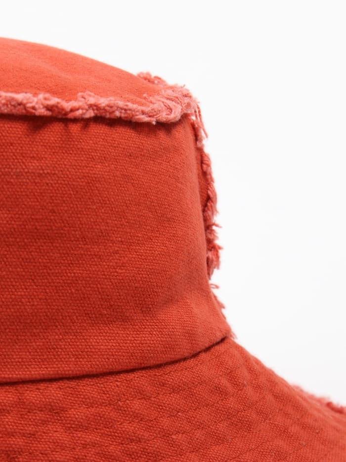 Панама женская джинсовая MINAKU с необработанными краями, оранжевая, размер 56-58
