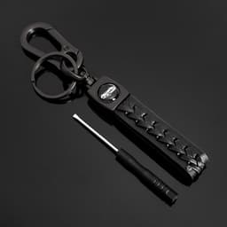 Брелок для ключей, петля с карабином, кожа PU чёрный
