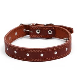 Ошейник «Строгий шип», 70×3.5 см, ОШ 45-60 см, кожа, коричневый