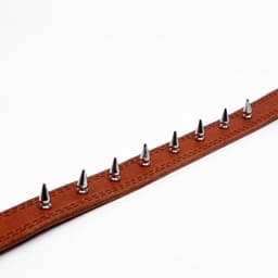 Ошейник «Строгий шип», 70×3.5 см, ОШ 45-60 см, кожа, коричневый