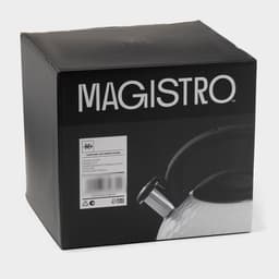 Чайник Magistro Glow, 3 л, со свистком, ручка софт тач, индукция, нержавеющая сталь, белый