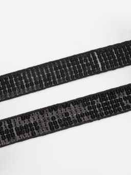 Лента декоративная с квадратными пайетками, 2.5 см, 9±0.5 м, чёрная