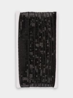 Лента декоративная с квадратными пайетками, 2.5 см, 9±0.5 м, чёрная