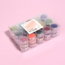 Блёстки для декора ногтей, мелкие, 45 баночек, в ПВХ - коробке, разноцветные