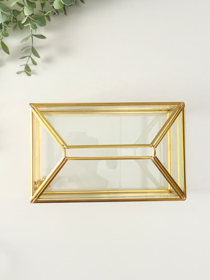 Шкатулка - салфетница «Золотые грани», стекло, 11.8×10.3×19.2 см