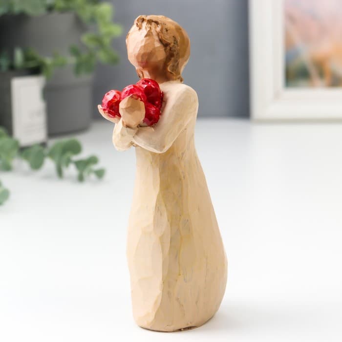 Фигурка полистоун «Девушка с яблоками», 13×4.5×4.5 см