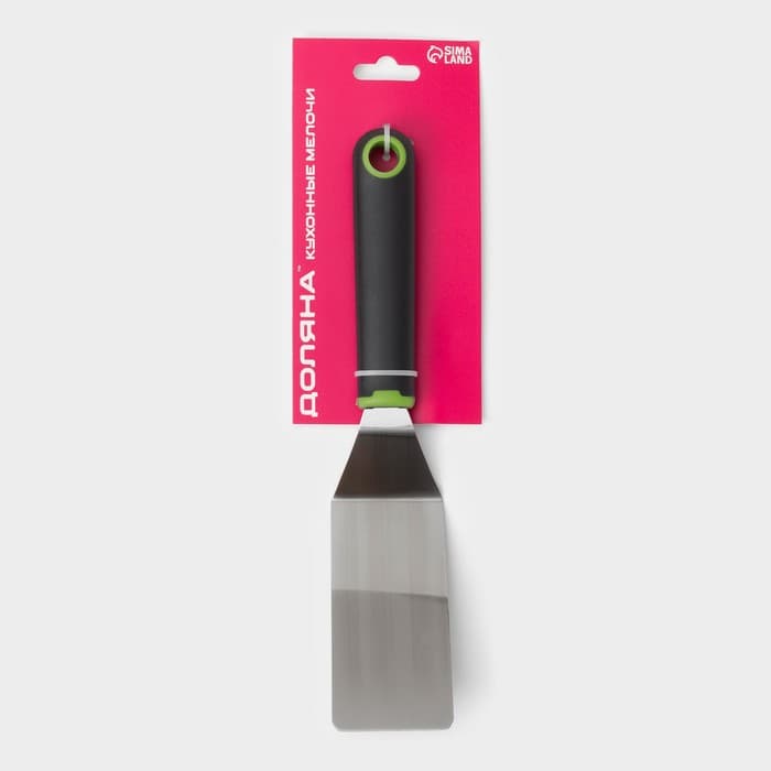 Лопатка кухонная для пиццы Доляна Lime, 25×5 см, чёрно-зелёная