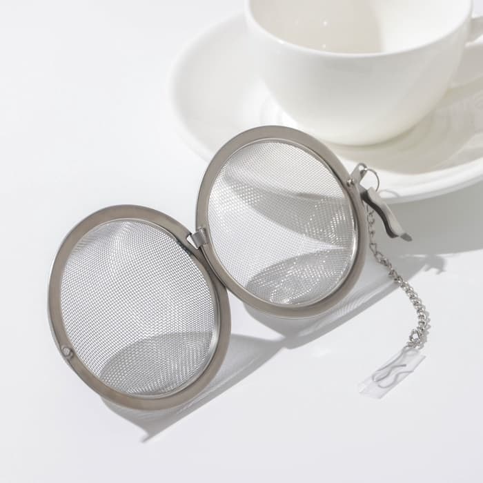 Ситечко для чая Доляна, d=7 см, нержавеющая сталь, серебристое