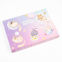 Носки в адвент календаре «Космо-котики», 6 пар, 14-16 см