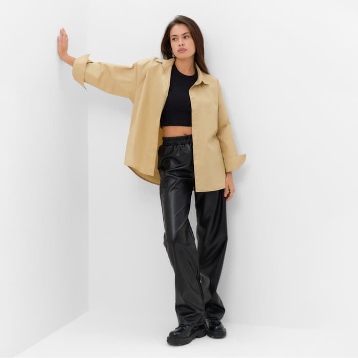 Рубашка женская MIST: Classic Collection, размер 46, бежевая