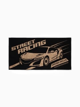 Полотенце махровое «Этель» Street racing, 70×130 см, хлопок 100%, чёрно-золотое