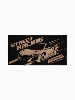 Полотенце махровое «Этель» Street racing, 70×130 см, хлопок 100%, чёрно-золотое