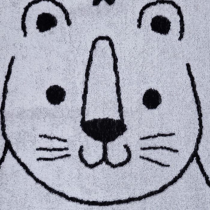 Полотенце махровое «Этель.Тигруля», 70×130 см, хлопок 100%, чёрно-белое