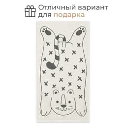 Полотенце махровое «Этель.Тигруля», 70×130 см, хлопок 100%, чёрно-белое