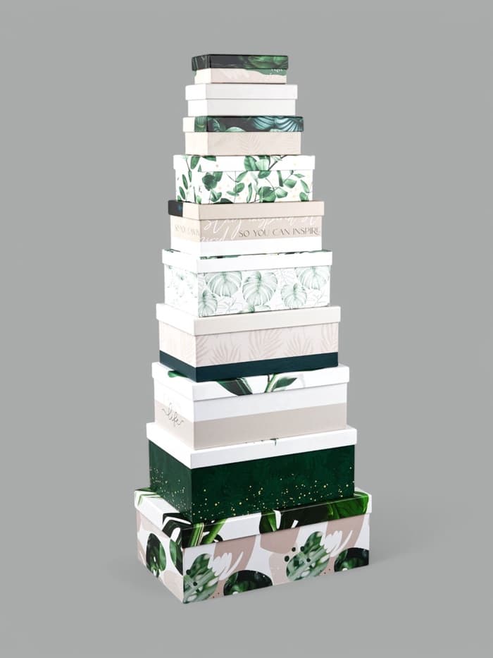 Набор коробок 10 в 1, упаковка подарочная, «GREEN», 12×7×4 - 32.5×20×12.5 см