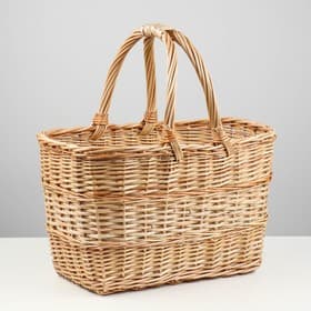 Плетёная корзина для пикника, прямоугольная, 400×280/260/430 мм