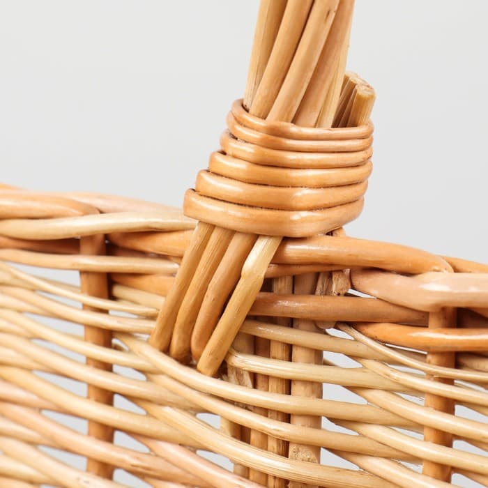 Плетёная корзина для пикника, прямоугольная, 400×280/260/430 мм