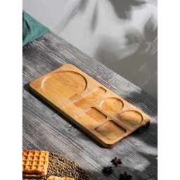 Поднос - подставка Adelica «Чайная станция», на 2 персоны, с потайными ручками, 40×18×1.8 см, дерево берёза