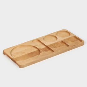 Поднос - подставка Adelica «Чайная станция», на 2 персоны, с потайными ручками, 40×18×1.8 см, дерево берёза