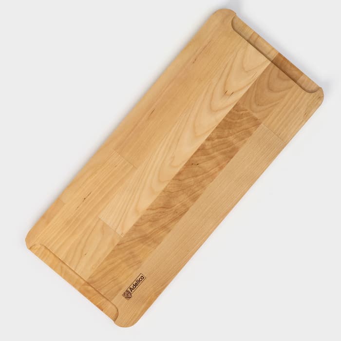 Поднос - подставка Adelica «Чайная станция», на 2 персоны, с потайными ручками, 40×18×1.8 см, дерево берёза