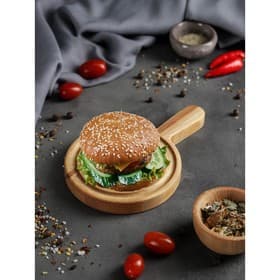 Доска для подачи Adelica «Бургерная», с ручкой, 20×13×1.8 см, дерево берёза