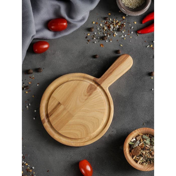 Доска для подачи Adelica «Бургерная», с ручкой, 20×13×1.8 см, дерево берёза