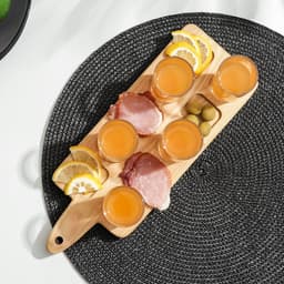 Доска - менажница деревянная для подачи шотов Adelica, на 5 рюмок, 30×13×1.8 см, берёза