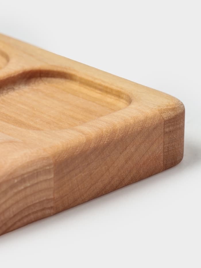 Доска - менажница деревянная для подачи шотов Adelica, на 5 рюмок, 30×13×1.8 см, берёза