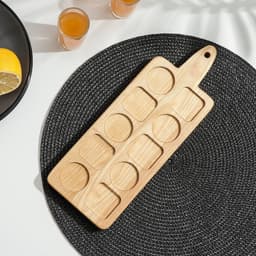 Доска - менажница деревянная для подачи шотов Adelica, на 5 рюмок, 30×13×1.8 см, берёза