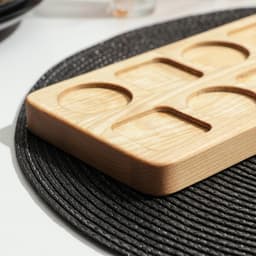 Доска - менажница деревянная для подачи шотов Adelica, на 5 рюмок, 30×13×1.8 см, берёза