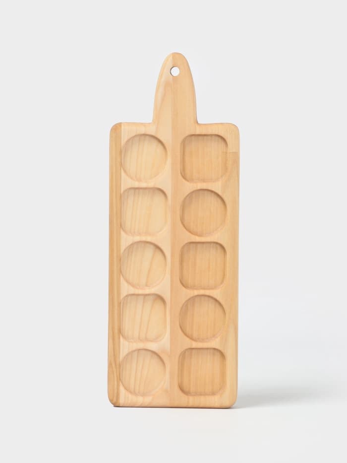 Доска - менажница деревянная для подачи шотов Adelica, на 5 рюмок, 30×13×1.8 см, берёза