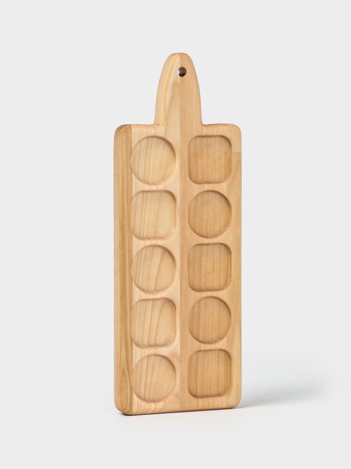 Доска - менажница деревянная для подачи шотов Adelica, на 5 рюмок, 30×13×1.8 см, берёза