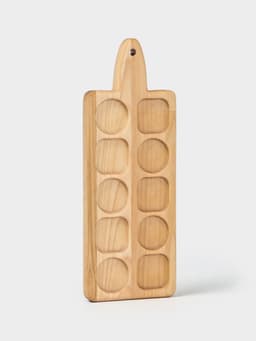 Доска - менажница деревянная для подачи шотов Adelica, на 5 рюмок, 30×13×1.8 см, берёза