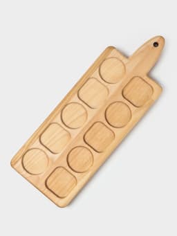 Доска - менажница деревянная для подачи шотов Adelica, на 5 рюмок, 30×13×1.8 см, берёза