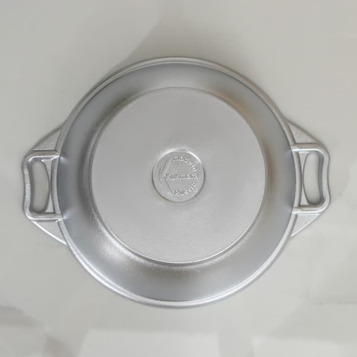Казан KUKMARA, 3 л, крышка-сковорода, литые ручки, литой алюминий, серебристый
