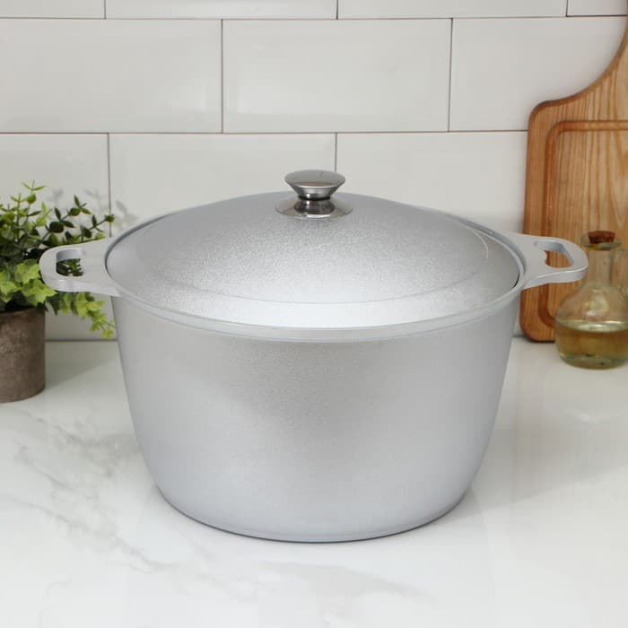 Кастрюля KUKMARA, 10 л, d=30 см, с крышкой, литой алюминий, серебристая