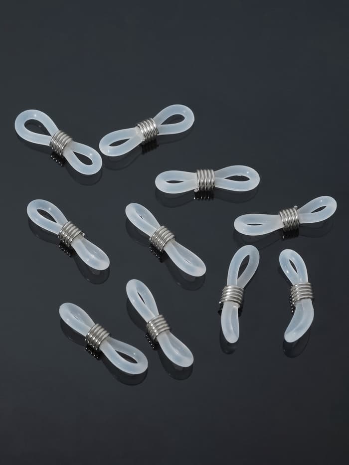 Резинка для цепочек/шнурков для очков (набор 10 шт.), прозрачная в серебре