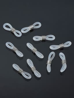 Резинка для цепочек/шнурков для очков (набор 10 шт.), прозрачная в серебре