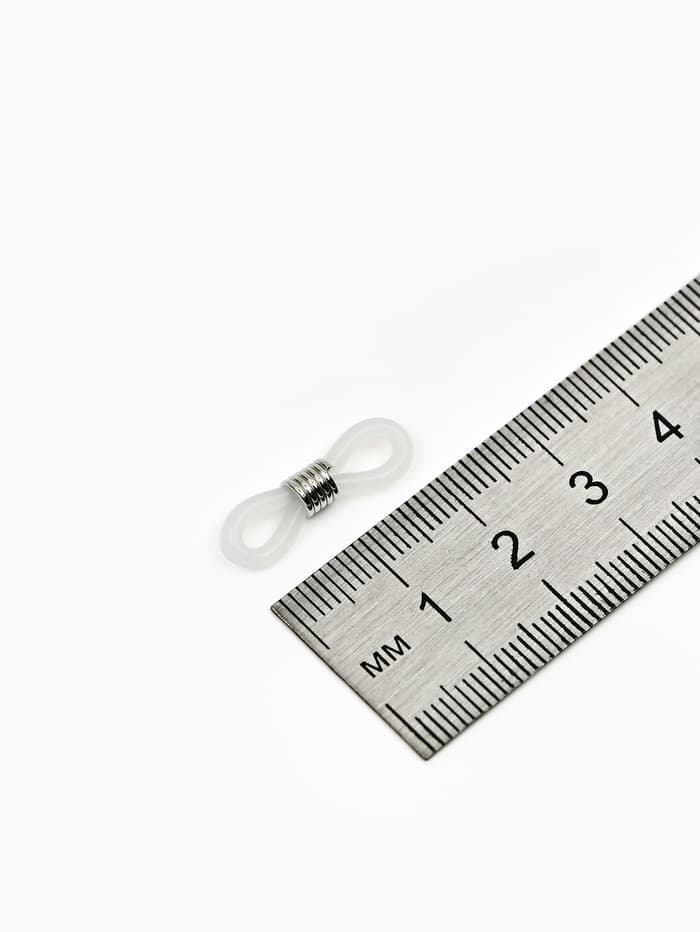 Резинка для цепочек/шнурков для очков (набор 10 шт.), прозрачная в серебре