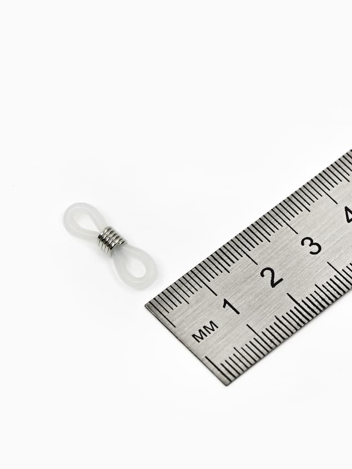 Резинка для цепочек/шнурков для очков (набор 10 шт.), прозрачная в серебре