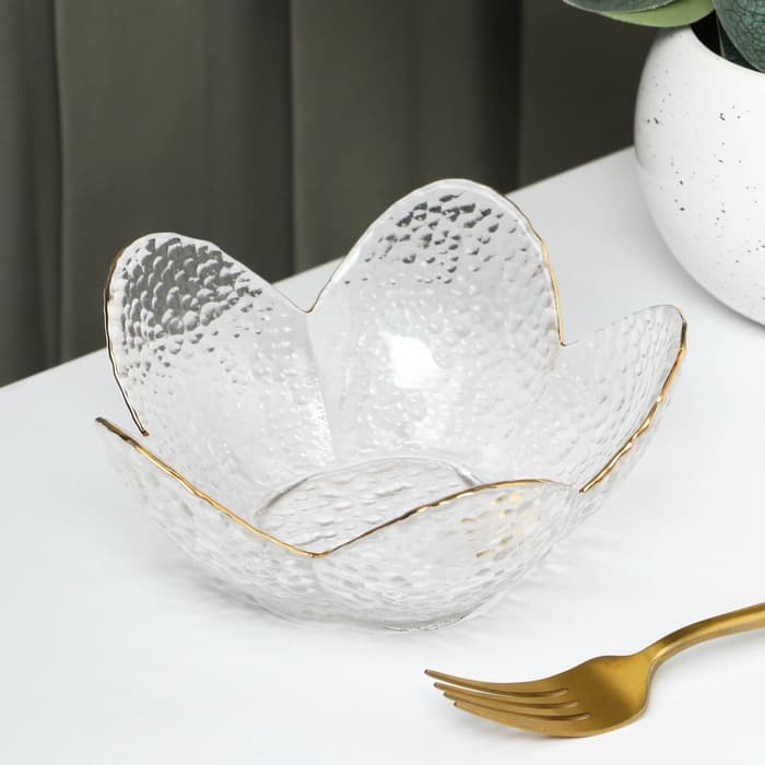 Салатник фигурный «Цветок», 280 мл, 16×7.7 см, стекло