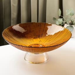 Ваза для фруктов «Фейерверк», 3.7 л, 33×13.5 см, стекло, цвет янтарный