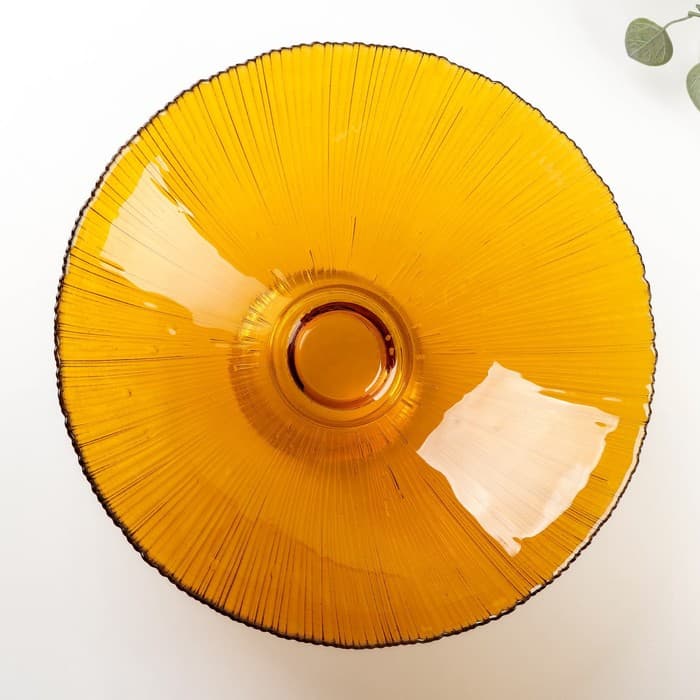 Ваза для фруктов «Фейерверк», 3.7 л, 33×13.5 см, стекло, цвет янтарный