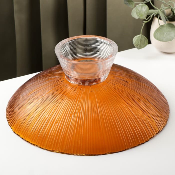 Ваза для фруктов «Фейерверк», 3.7 л, 33×13.5 см, стекло, цвет янтарный