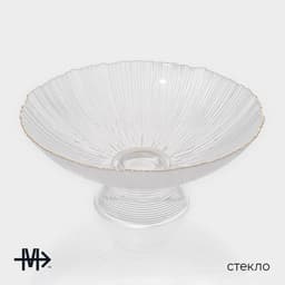 Ваза для фруктов Magistro «Фейерверк», 1.4 л, 25×10 см, стекло, прозрачная