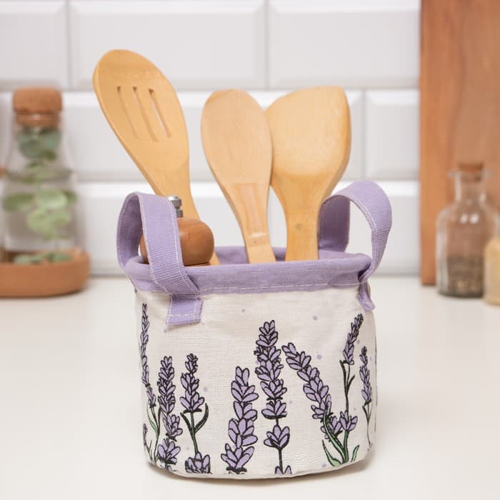 Корзинка текстильная «Этель. Лаванда», 12×14 см