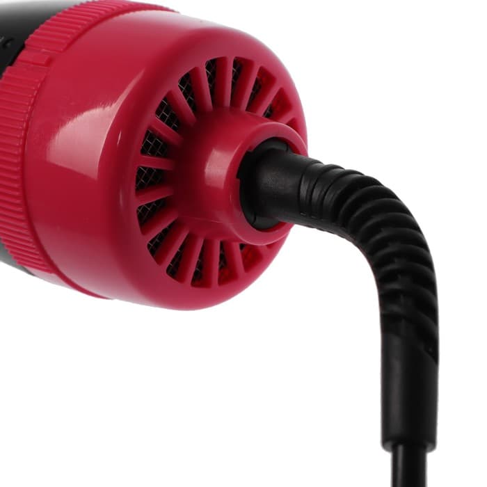 Фен - щётка Luazon LFS-04, 1000 Вт, 3 скорости, 3 режима, чёрно-розовая