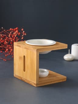 Аромалампа для эфирных масел «Стиль», бамбук, керамика, с подставкой под свечу