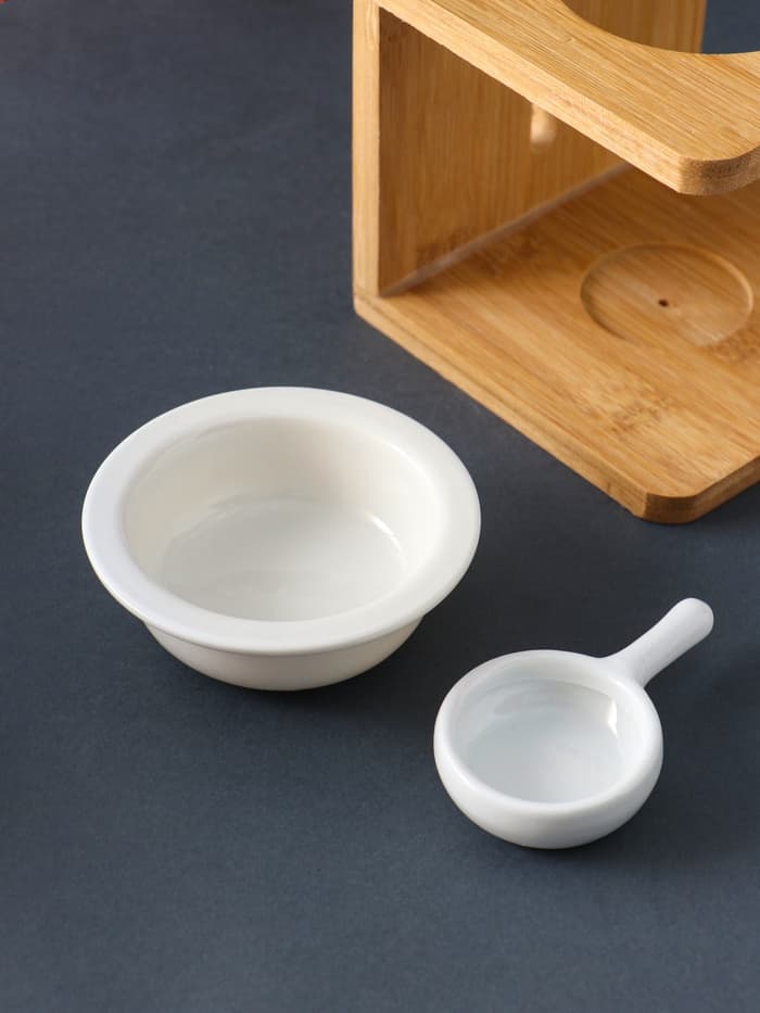 Аромалампа для эфирных масел «Стиль», бамбук, керамика, с подставкой под свечу